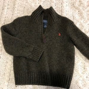 RALPH LAUREN BROWN BOYS SWEATER LAMBS WOOL